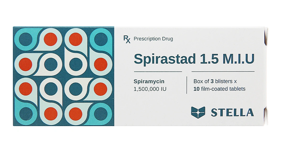 Spirastad 1.5 M.I.U trị nhiễm khuẩn (3 vỉ x 10 viên) - 2