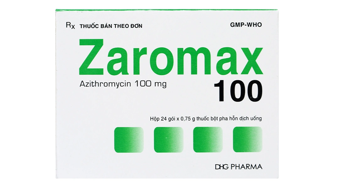 Bột pha hỗn dịch uống Zaromax 100 trị nhiễm khuẩn (24 gói x 0.75g) - 1