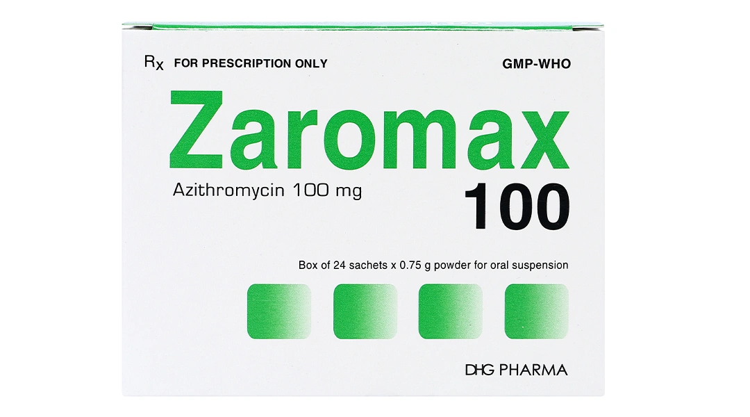 Bột pha hỗn dịch uống Zaromax 100 trị nhiễm khuẩn (24 gói x 0.75g) - 2