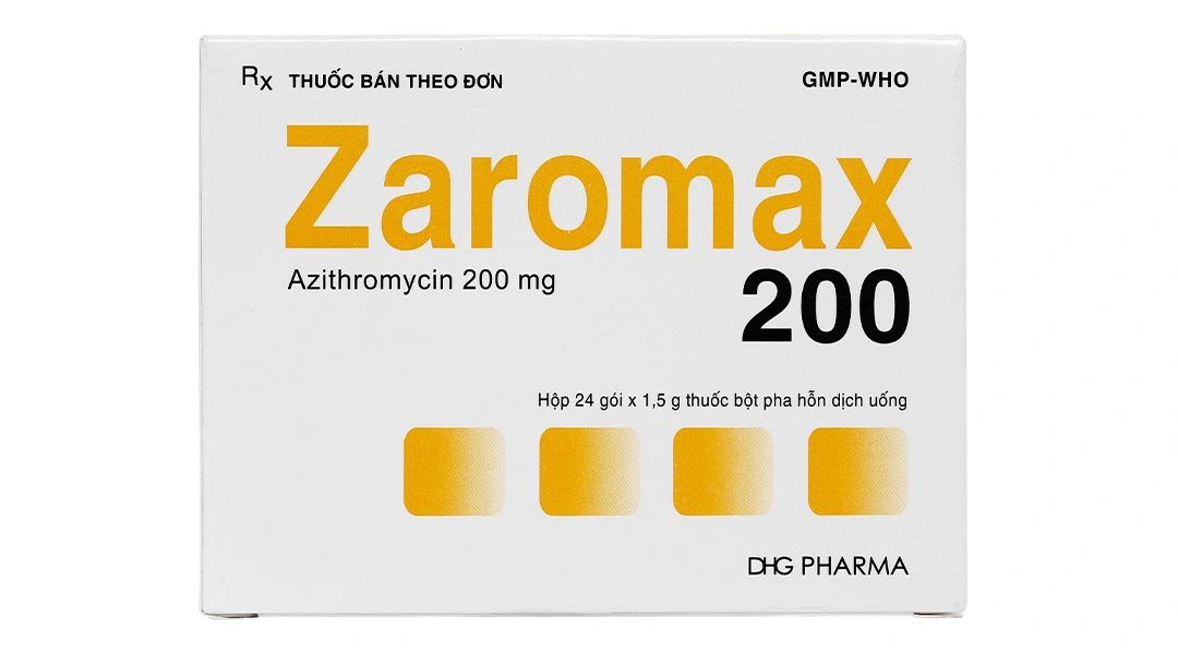 Bột pha hỗn dịch uống Zaromax 200 trị nhiễm khuẩn (24 gói x 1.5g) - 1