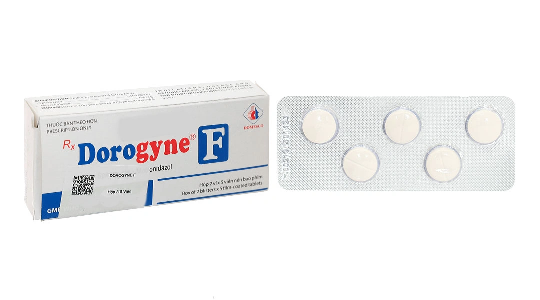 Dorogyne F trị nhiễm khuẩn, nhiễm trùng răng miệng (2 vỉ x 5 viên) - 