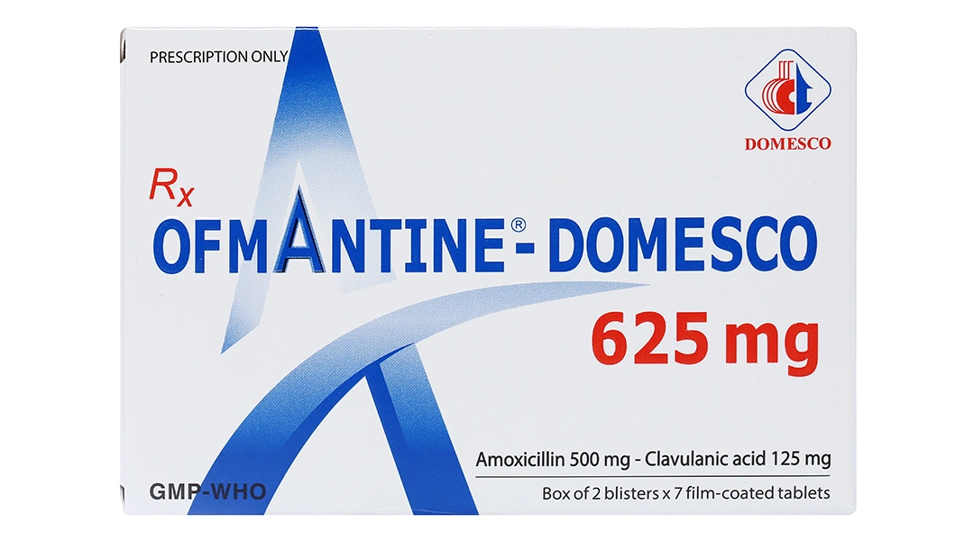 Ofmantine - Domesco 625mg trị nhiễm khuẩn nhạy cảm (2 vỉ x 7 viên) - 2