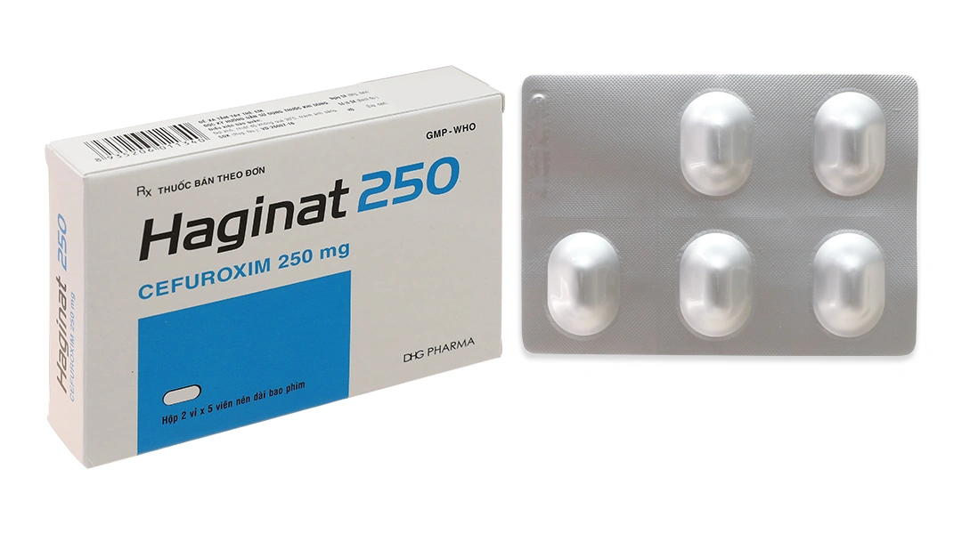 Haginat 250mg trị nhiễm khuẩn đường hô hấp (2 vỉ x 5 viên) - 