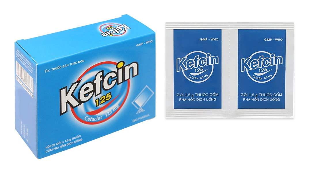 Cốm pha hỗn dịch uống Kefcin 125 trị nhiễm khuẩn (24 gói x 1.5g) - 