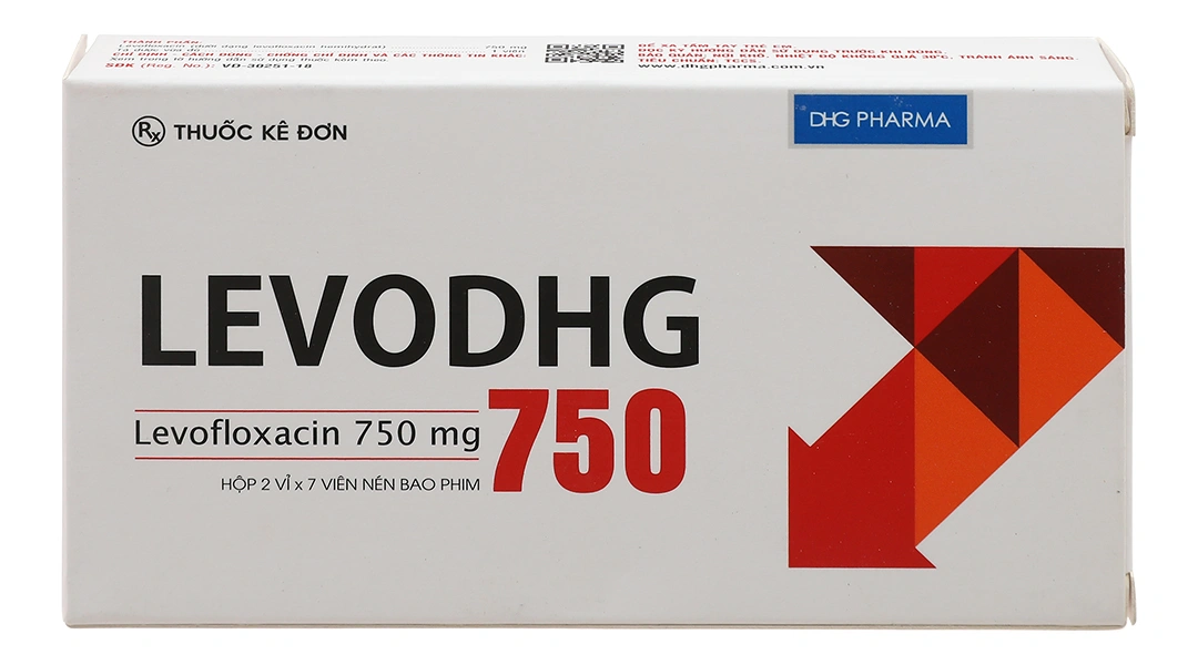 Levodhg 750 điều trị nhiễm khuẩn (2 vỉ x 7 viên) - 1