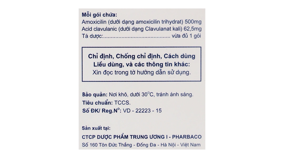 Bột pha hỗn dịch uống Vigentin 500mg/62.5mg trị nhiễm khuẩn (12 gói x 2g) - 4