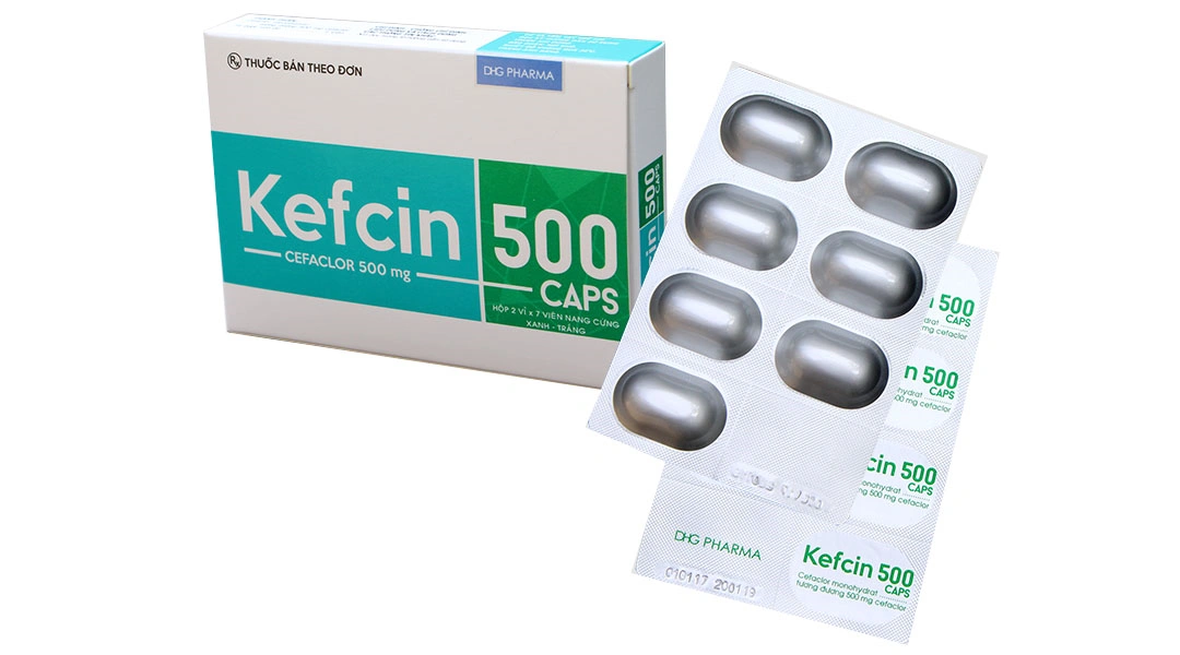 Kefcin 500mg Caps điều trị nhiễm khuẩn, nhiễm trùng (2 vỉ x 7 viên) - 