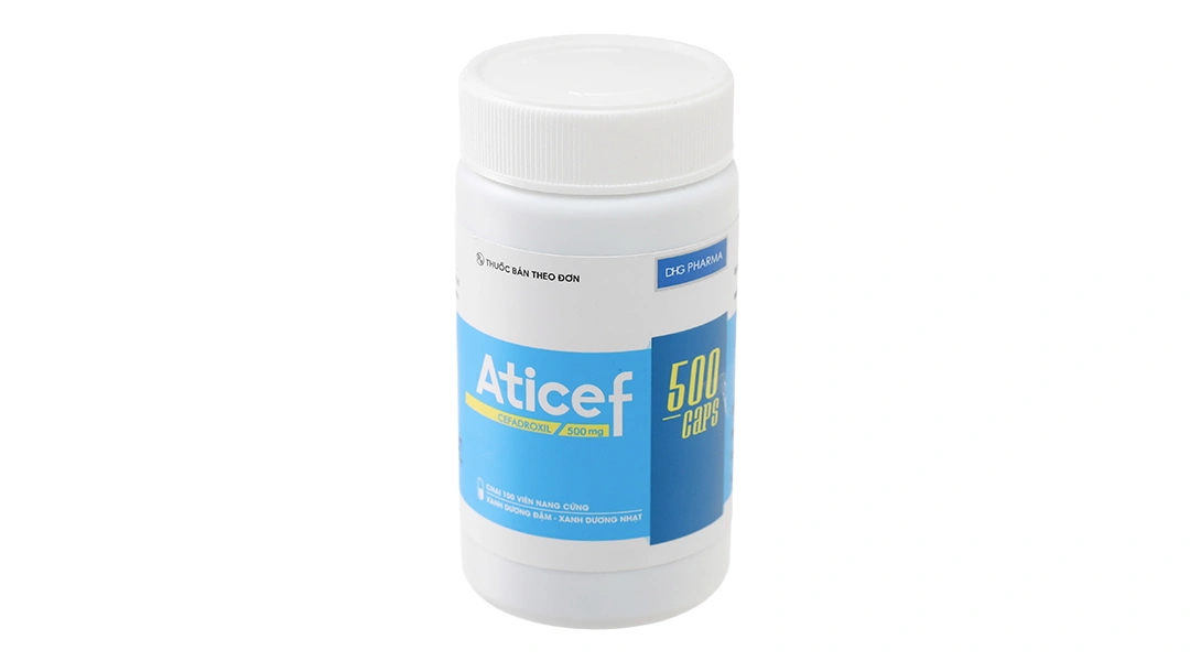 Aticef 500 caps trị nhiễm khuẩn từ nhẹ đến vừa lọ 100 viên - 