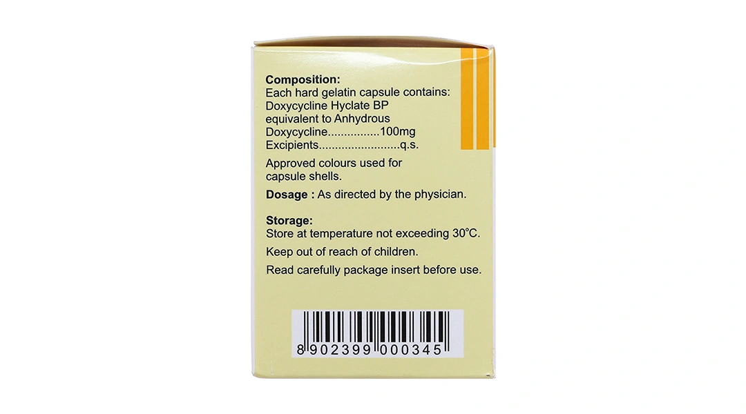 Doxycycline Capsules BP Brawn 100mg trị nhiễm khuẩn (10 vỉ x 10 viên) - 2