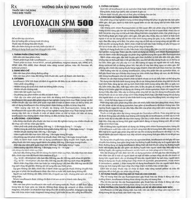 Levofloxacin SPM 500 trị nhiễm khuẩn (5 vỉ x 10 viên) - 7