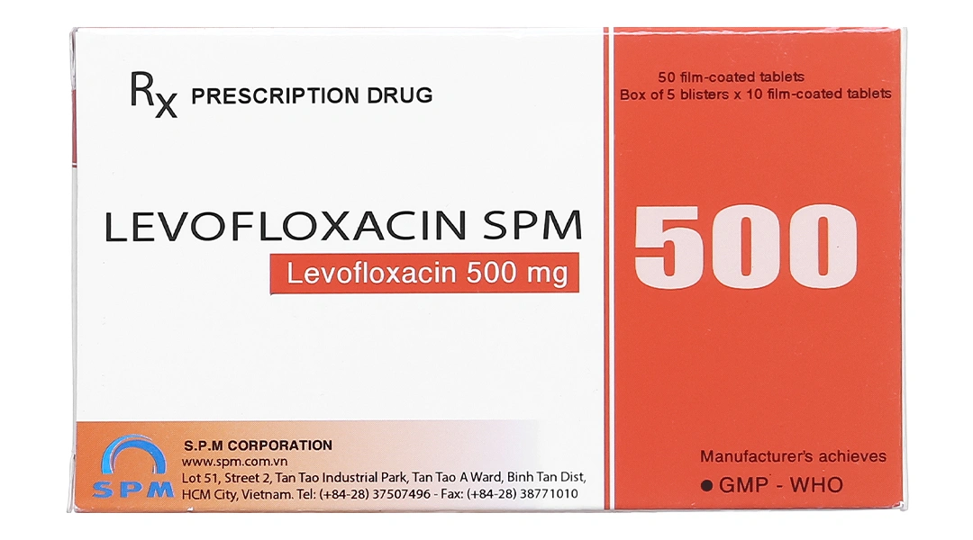 Levofloxacin SPM 500 trị nhiễm khuẩn (5 vỉ x 10 viên) - 2