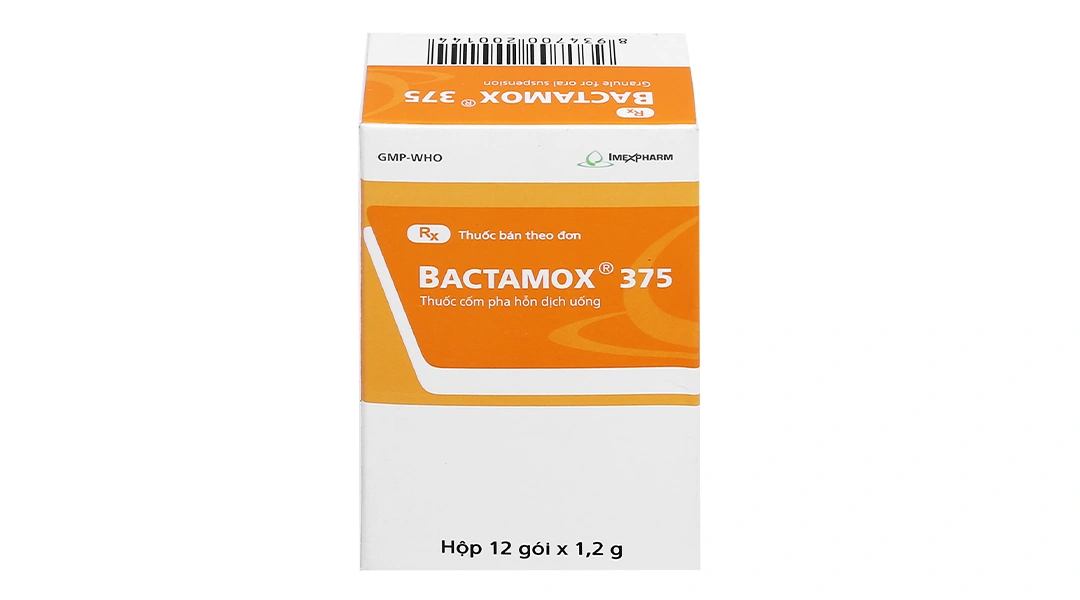 Cốm pha hỗn dịch uống Bactamox 375 trị nhiễm khuẩn (12 gói x 1.2g) - 1
