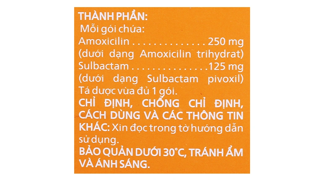 Cốm pha hỗn dịch uống Bactamox 375 trị nhiễm khuẩn (12 gói x 1.2g) - 4