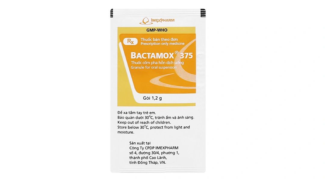 Cốm pha hỗn dịch uống Bactamox 375 trị nhiễm khuẩn (12 gói x 1.2g) - 5