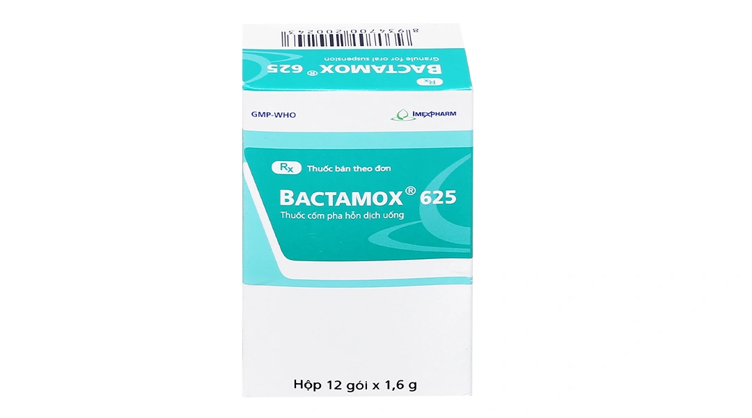 Cốm pha hỗn dịch uống Bactamox 625 trị nhiễm khuẩn (12 gói x 1.6g) - 1