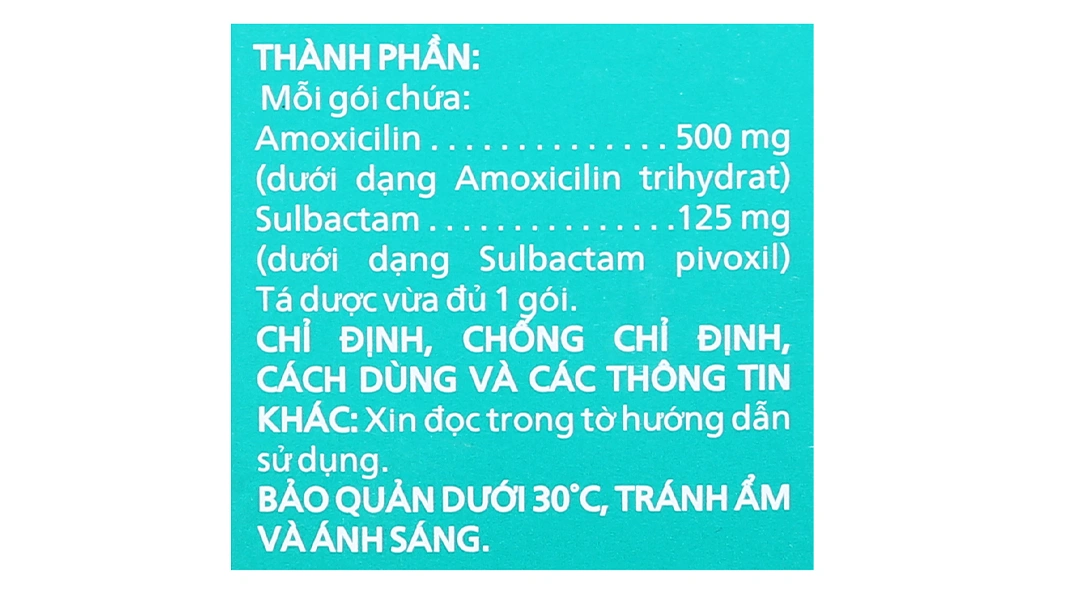Cốm pha hỗn dịch uống Bactamox 625 trị nhiễm khuẩn (12 gói x 1.6g) - 4