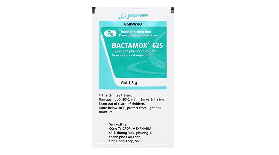 Cốm pha hỗn dịch uống Bactamox 625 trị nhiễm khuẩn (12 gói x 1.6g) - 5