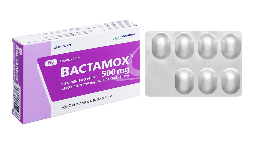 Bactamox 500mg trị nhiễm khuẩn (2 vỉ x 7 viên) - 