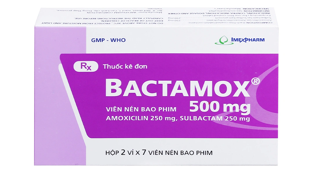 Bactamox 500mg trị nhiễm khuẩn (2 vỉ x 7 viên) - 1