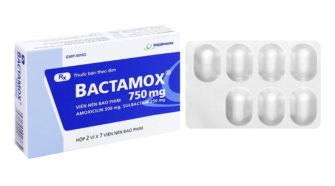 Bactamox 750mg trị nhiễm khuẩn (2 vỉ x 7 viên) - 