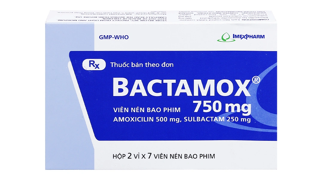 Bactamox 750mg trị nhiễm khuẩn (2 vỉ x 7 viên) - 1