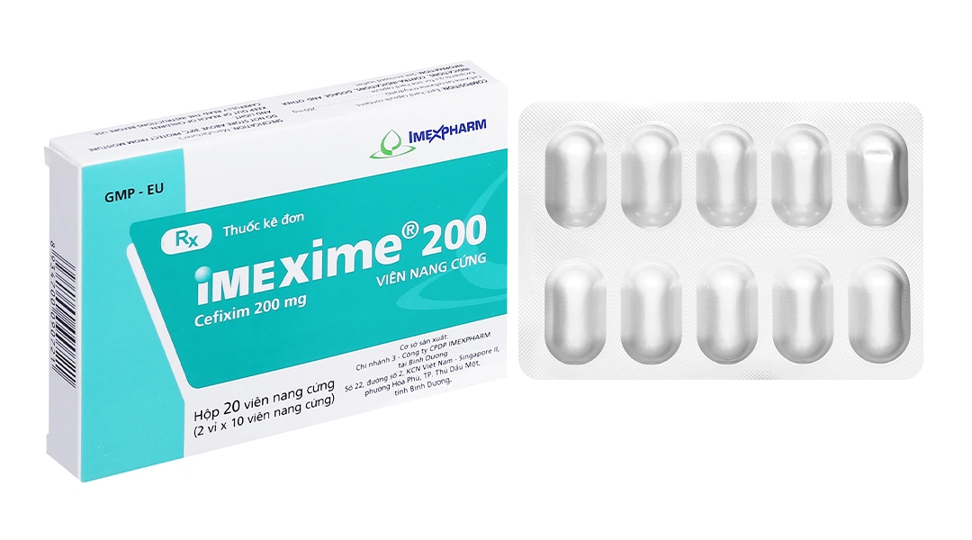 Imexime 200 trị nhiễm khuẩn do các vi khuẩn nhạy cảm (2 vỉ x 10 viên) - 