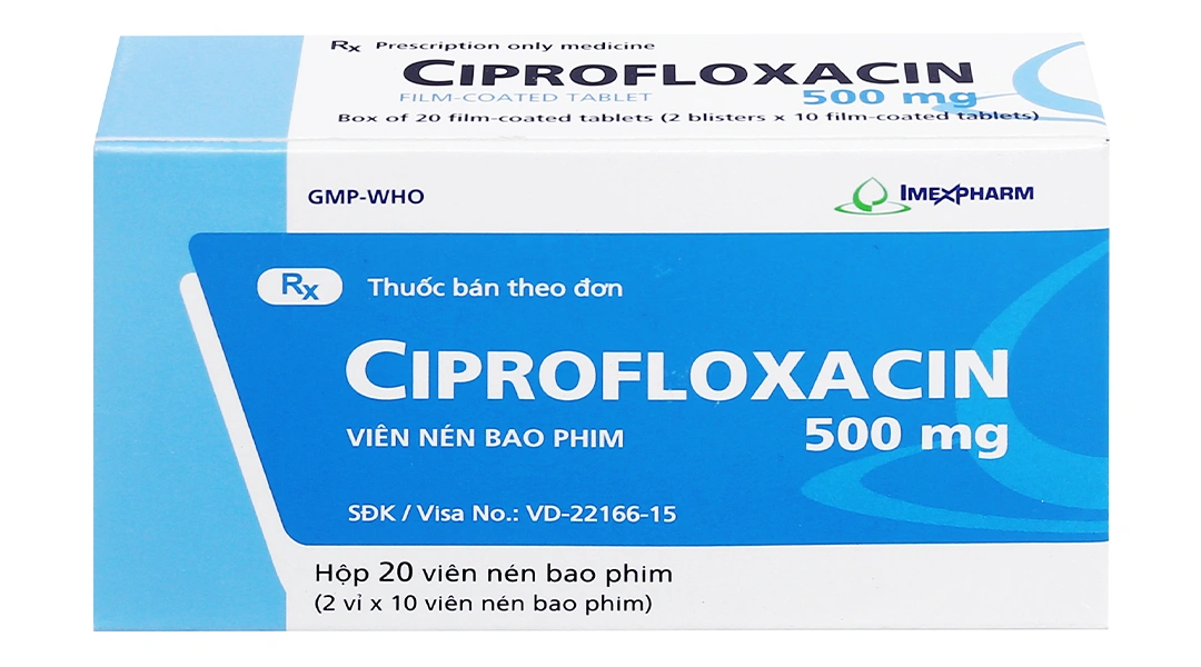 Ciprofloxacin 500mg Imexpharm trị nhiễm khuẩn (2 vỉ x 10 viên) - 1