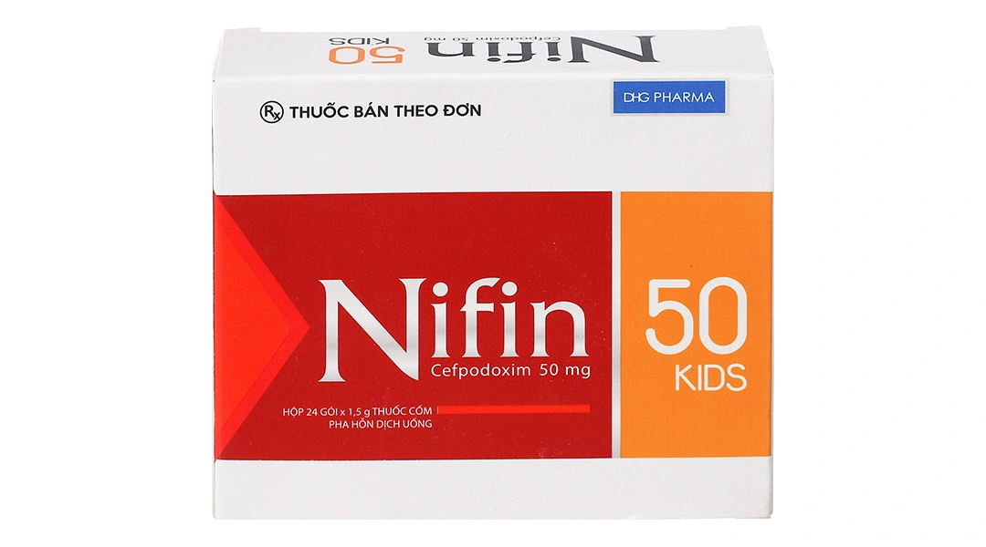 Cốm pha hỗn dịch uống Nifin 50 Kids trị nhiễm khuẩn (24 gói x 1.5g) - 1