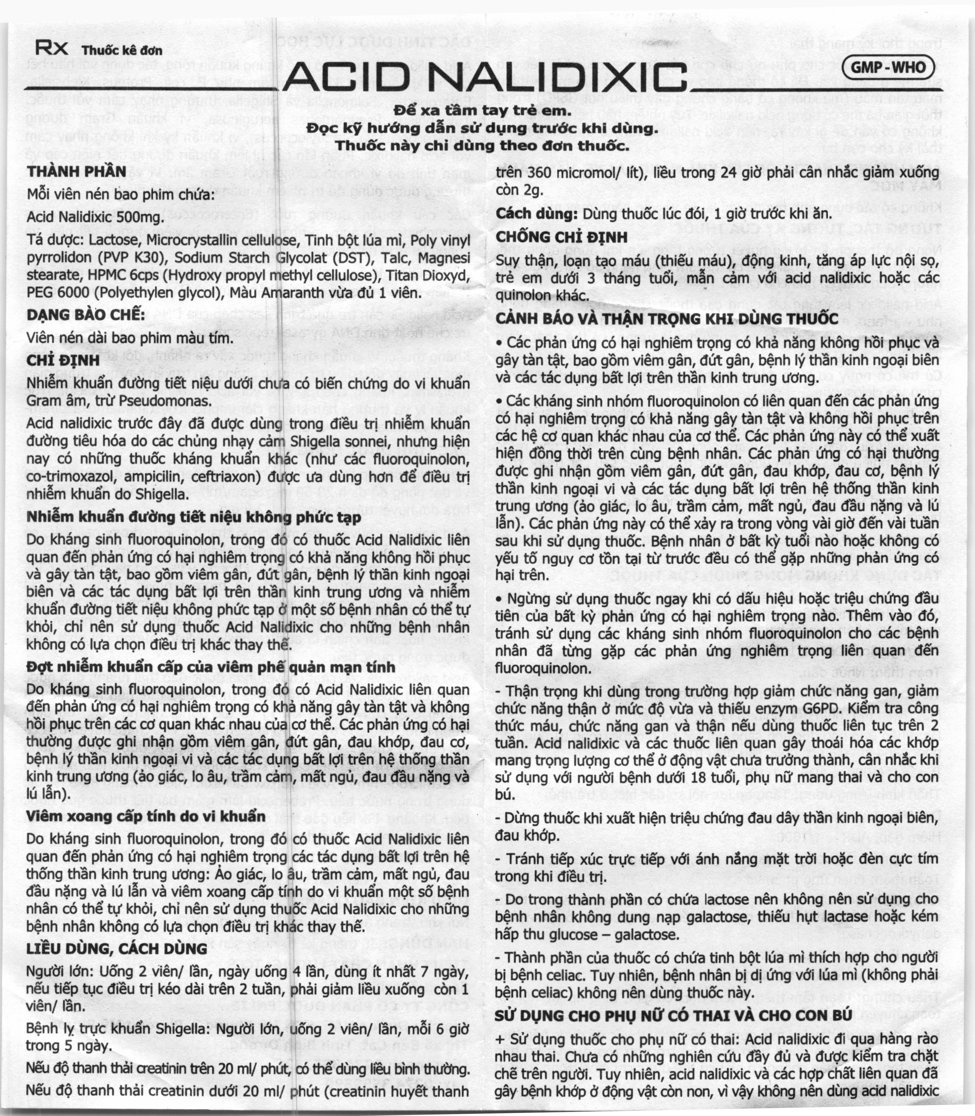Acid Nalidixic Becamex 500mg trị nhiễm khuẩn đường tiết niệu dưới (10 vỉ x 10 viên) - 4