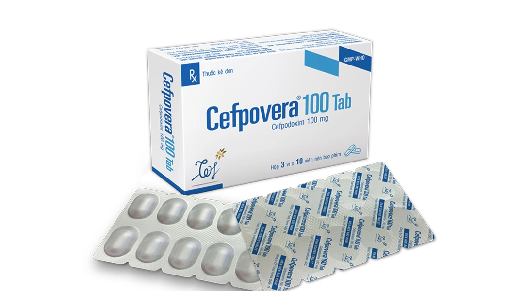 Cefpovera 100 Tab trị nhiễm khuẩn (3 vỉ x 10 viên) - 