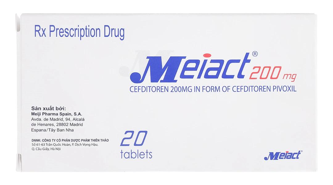 Meiact 200mg trị viêm amidan, viêm họng (2 vỉ x 10 viên) - 1