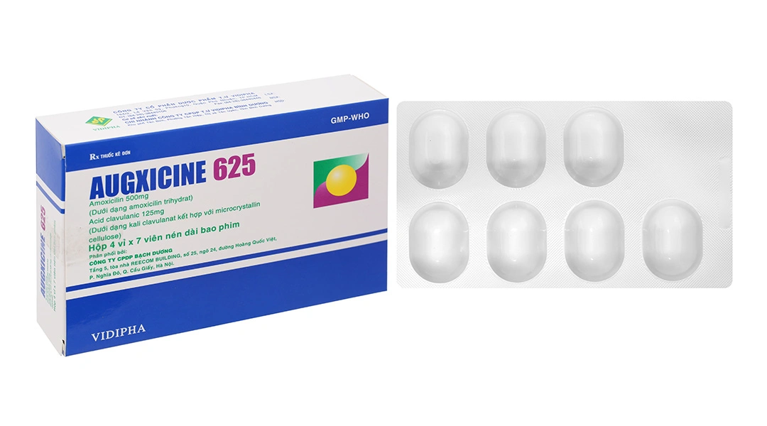 Augxicine 625 trị nhiễm khuẩn (4 vỉ x 7 viên) - 