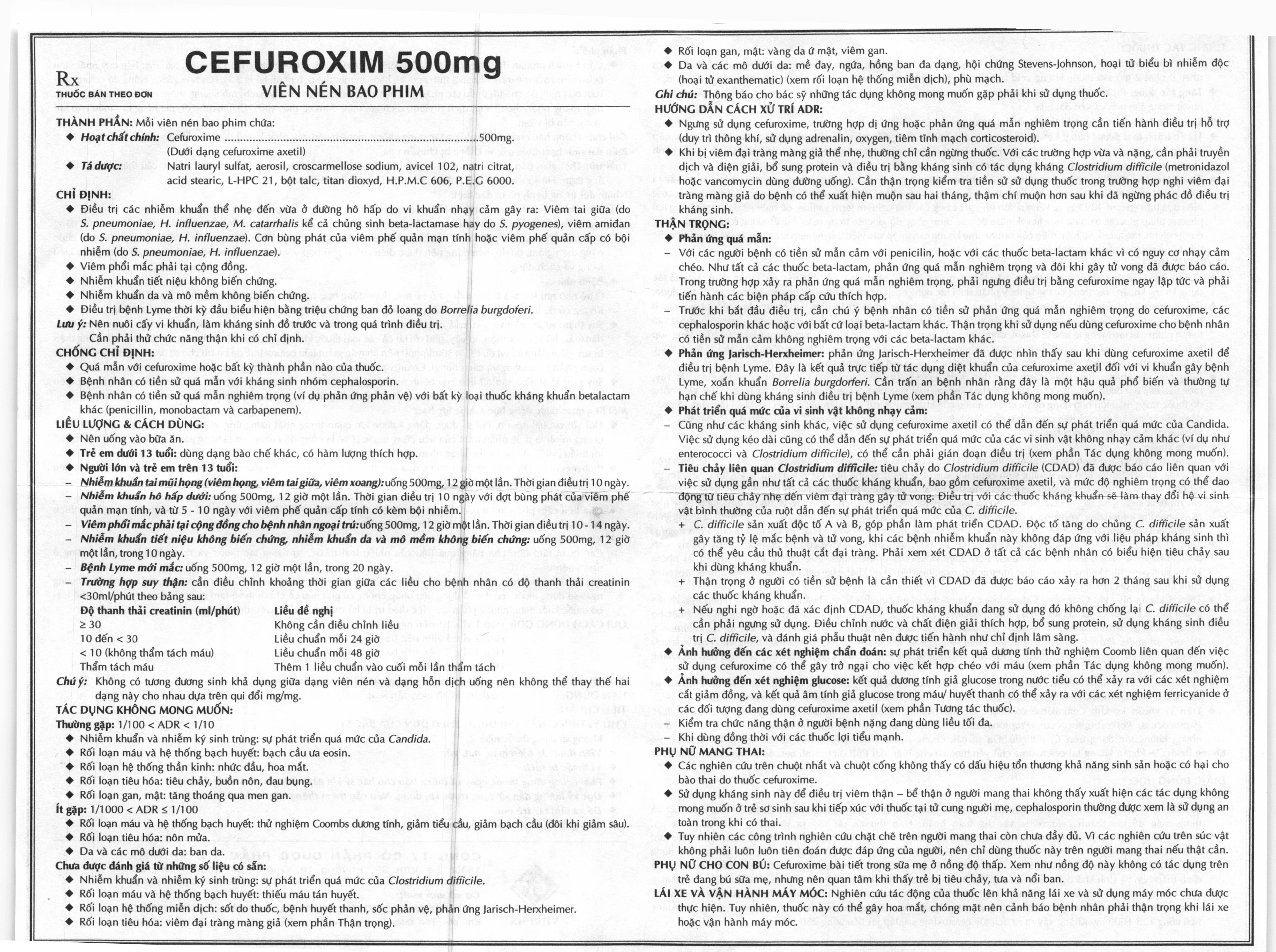 Cefuroxim Vidipha 500mg trị nhiễm khuẩn (4 vỉ x 5 viên) - 4