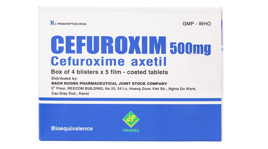 Cefuroxim Vidipha 500mg trị nhiễm khuẩn (4 vỉ x 5 viên) - 1