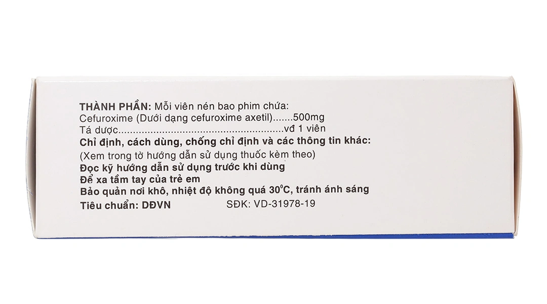 Cefuroxim Vidipha 500mg trị nhiễm khuẩn (4 vỉ x 5 viên) - 2