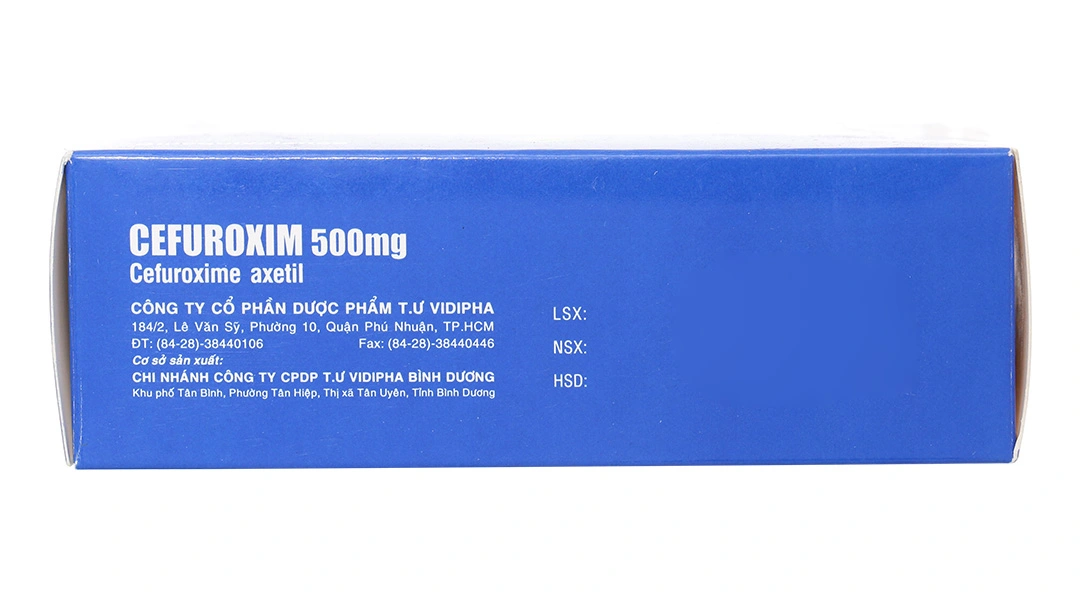 Cefuroxim Vidipha 500mg trị nhiễm khuẩn (4 vỉ x 5 viên) - 3
