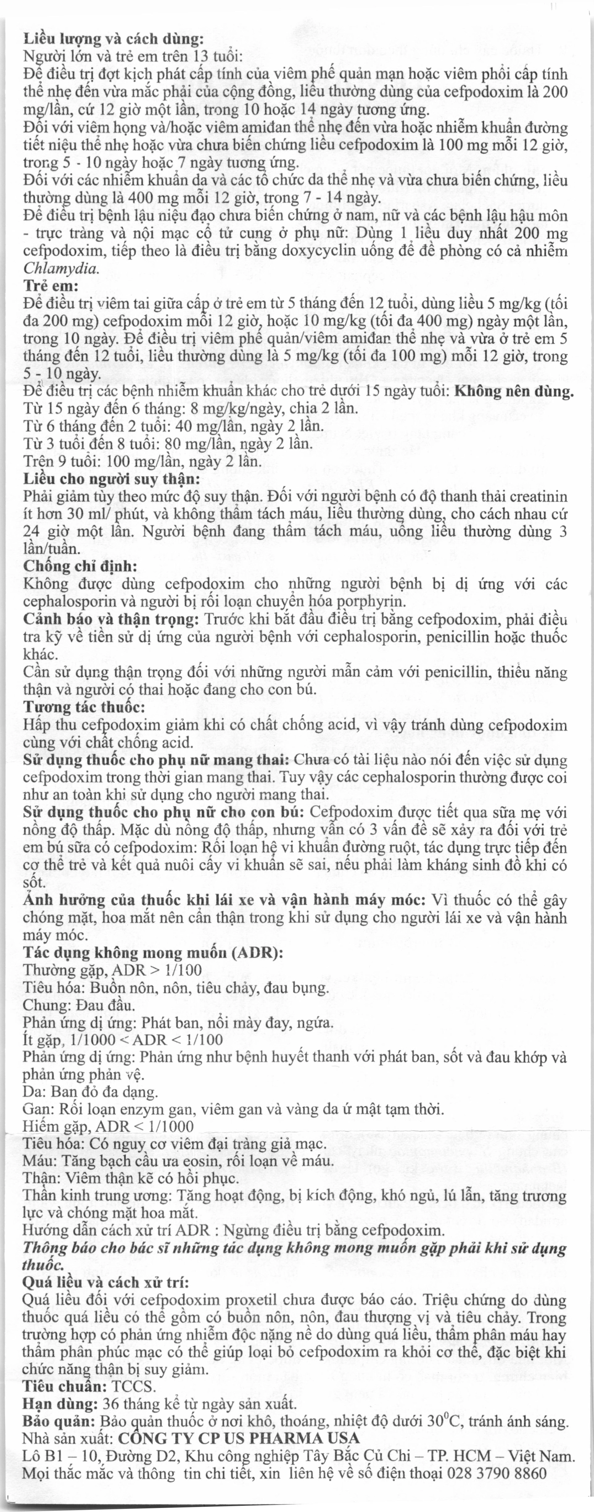 Bột pha hỗn dịch uống Tendipoxim 100 trị nhiễm khuẩn (10 gói x 3g) - 5