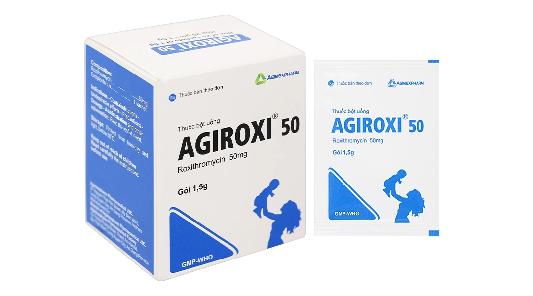 Thuốc bột Agiroxi 50 trị nhiễm khuẩn hô hấp, bệnh bạch hầu (20 gói x 1.5g) - 