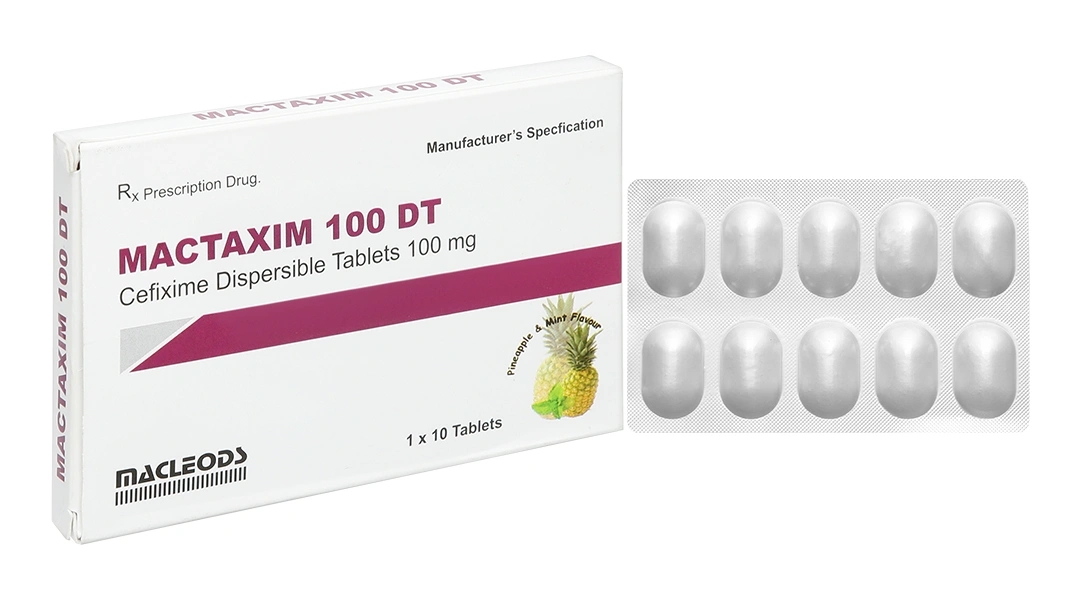 Mactaxim 100 DT trị nhiễm khuẩn (1 vỉ x 10 viên) - 