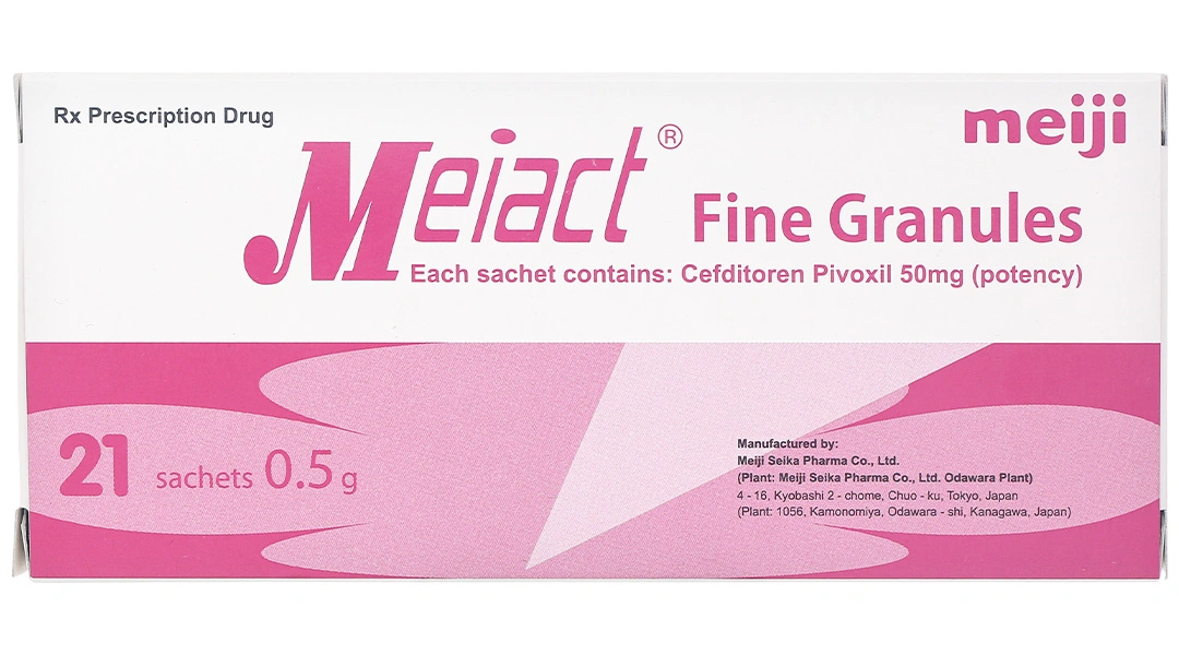 Thuốc bột Meiact Fine Granules 50mg trị nhiễm khuẩn (21 gói x 0.5g) - 1