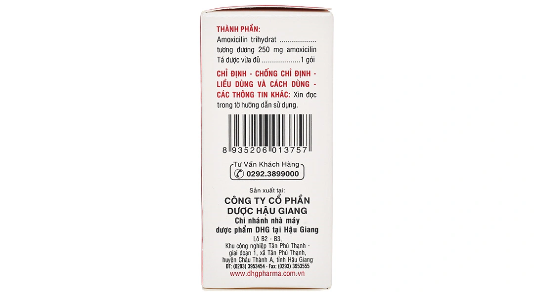 Bột pha hỗn dịch uống Hagimox 250 trị nhiễm khuẩn (24 gói x 1.5g) - 2