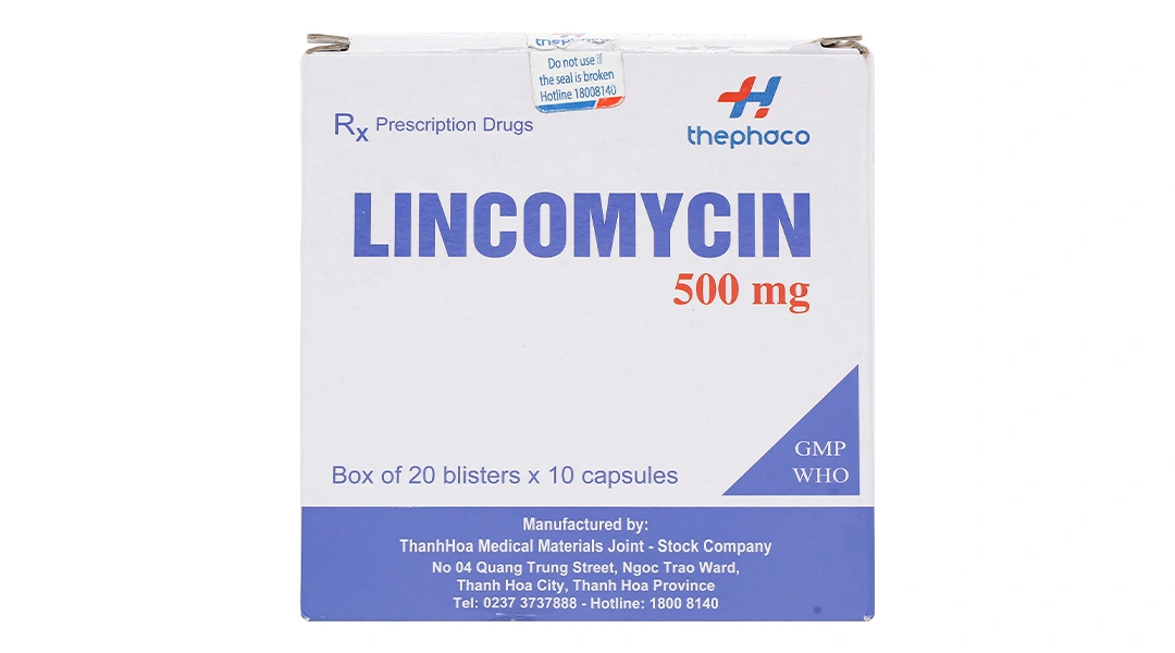 Lincomycin Thephaco 500mg trị nhiễm khuẩn (20 vỉ x 10 viên) - 1