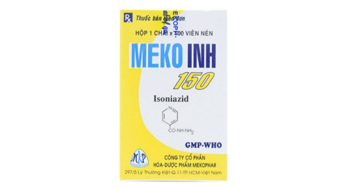 Meko Inh 150mg phòng và trị lao phổi, lao ngoài phổi lọ 100 viên - 