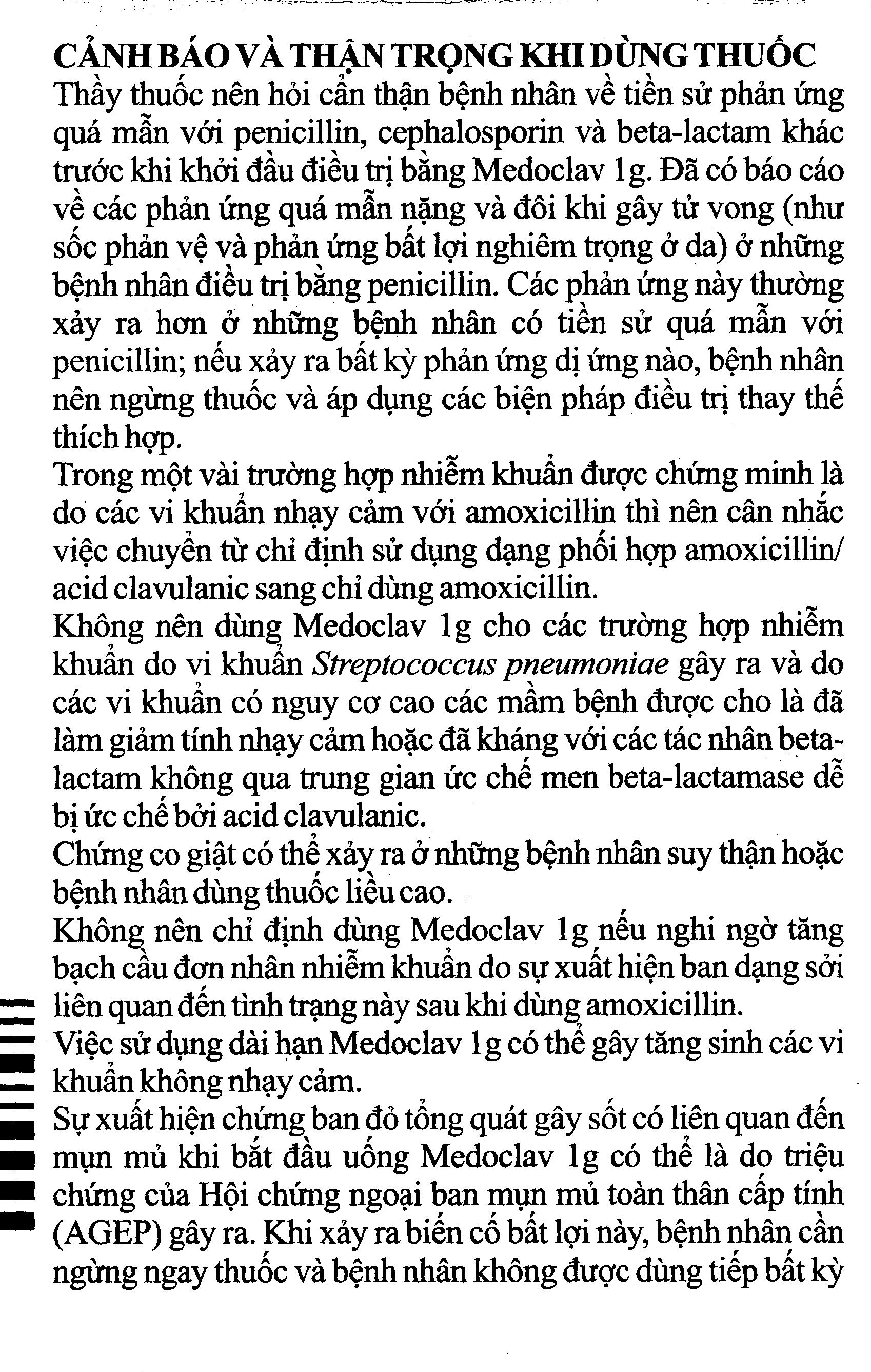 Medoclav 1g trị ngắn hạn các trường hợp nhiễm khuẩn (2 vỉ x 7 viên) - 4