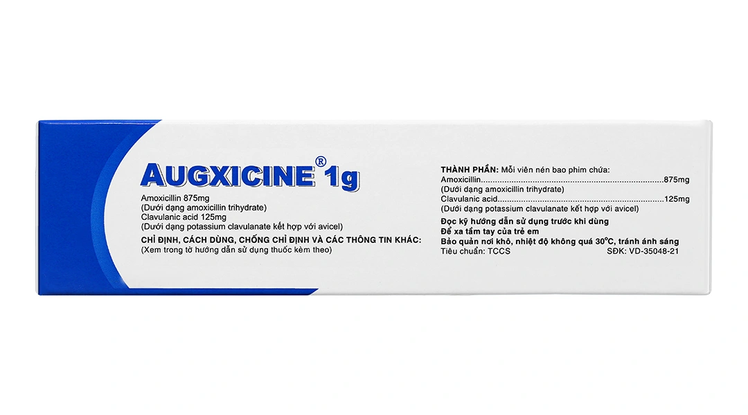 Augxicine 1g trị trong thời gian ngắn các trường hợp nhiễm khuẩn (4 vỉ x 7 viên) - 2