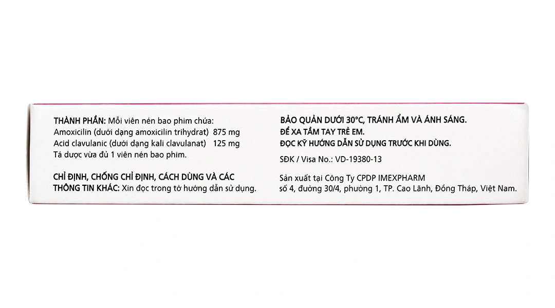 Claminat 1g trị các trường hợp nhiễm khuẩn tai mũi họng (2 vỉ x 7 viên) - 2