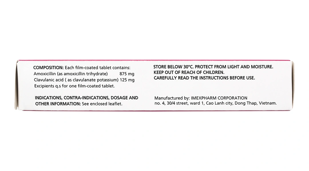 Claminat 1g trị các trường hợp nhiễm khuẩn tai mũi họng (2 vỉ x 7 viên) - 3