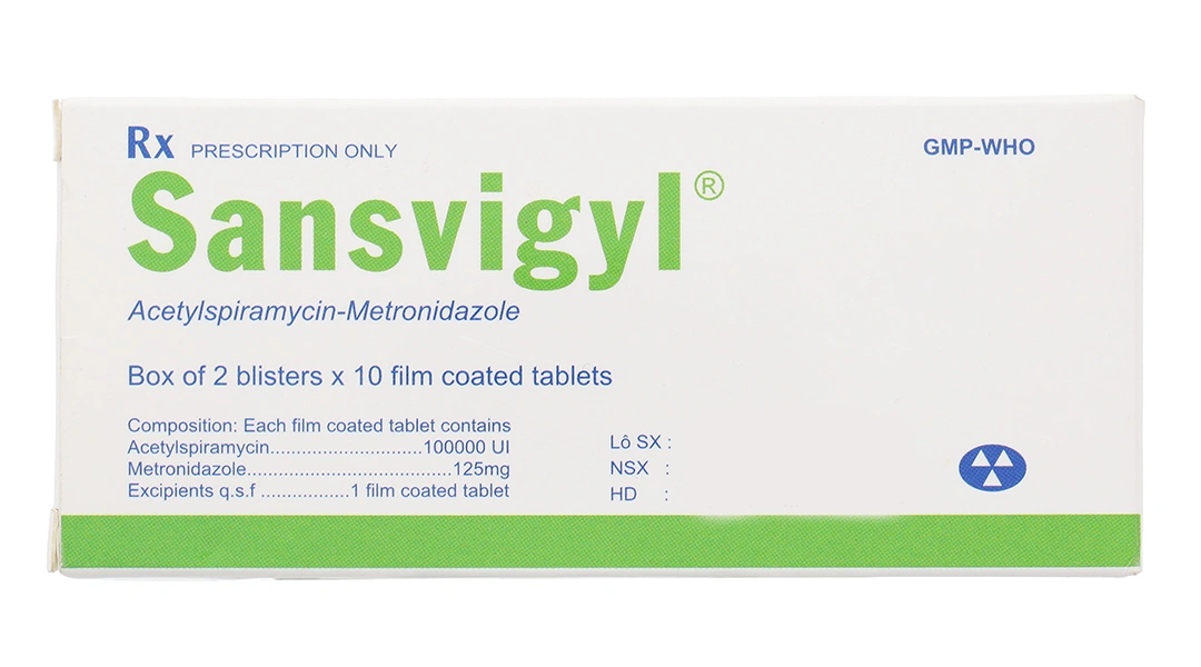 Sansvigyl Hà Tây trị các bệnh nhiễm trùng về răng, miệng (2 vỉ x 10 viên) - 1