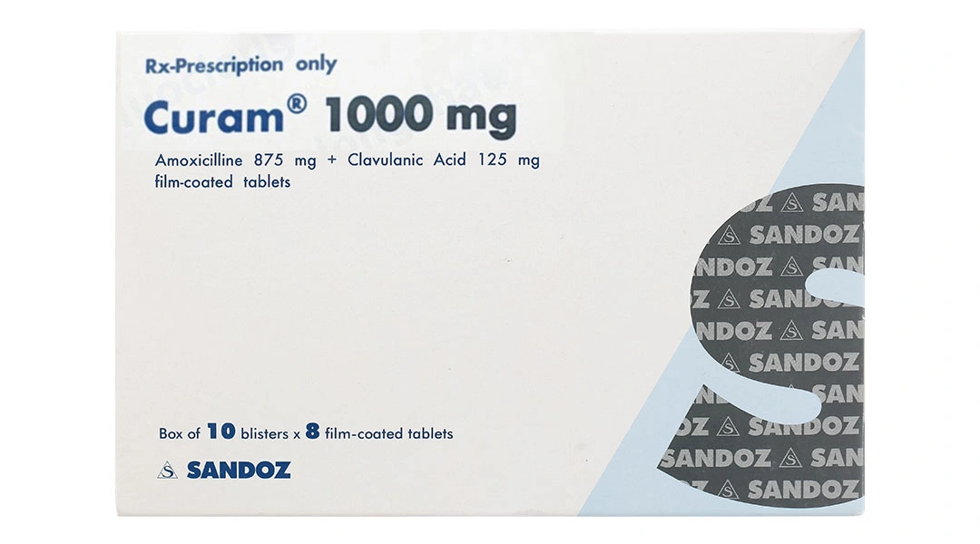 Curam 1000mg trị nhiễm khuẩn (10 vỉ x 8 viên) - 1