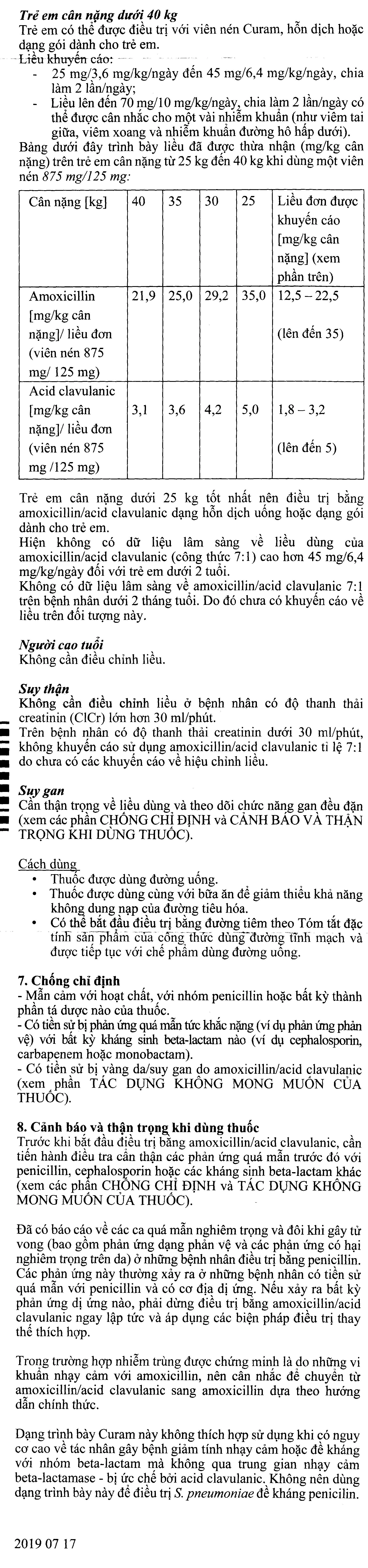 Curam 1000mg trị nhiễm khuẩn (10 vỉ x 8 viên) - 5
